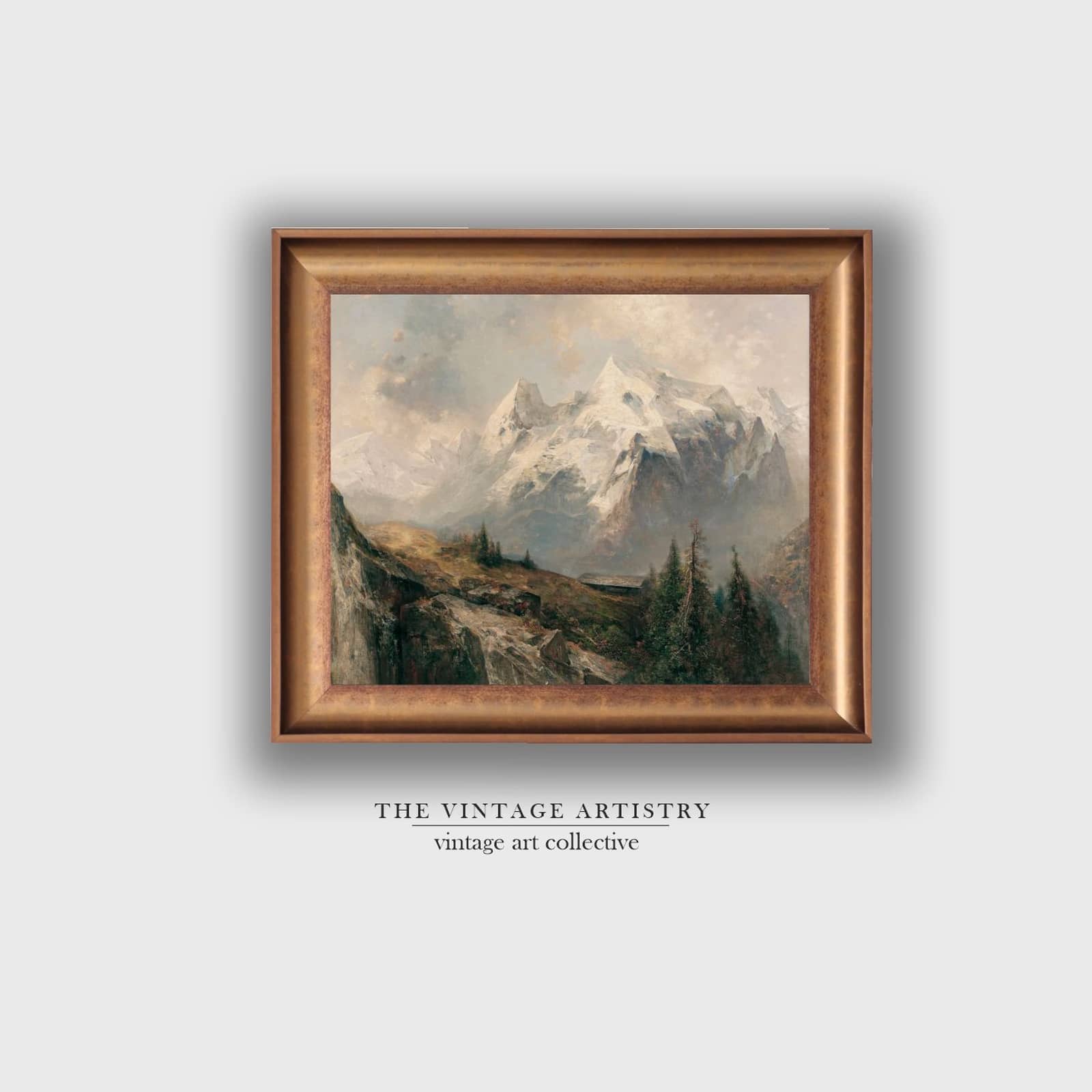 Artistry Black Brown Rustic Mountain Landscape Printed Canvas Wall Prints Set of 1 Multicolor Matte