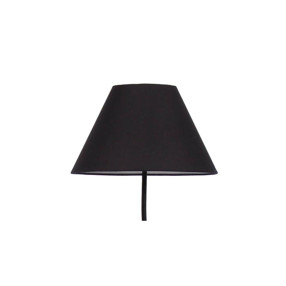 Lily Black Fabric Floor Lamp with Black Iron Base