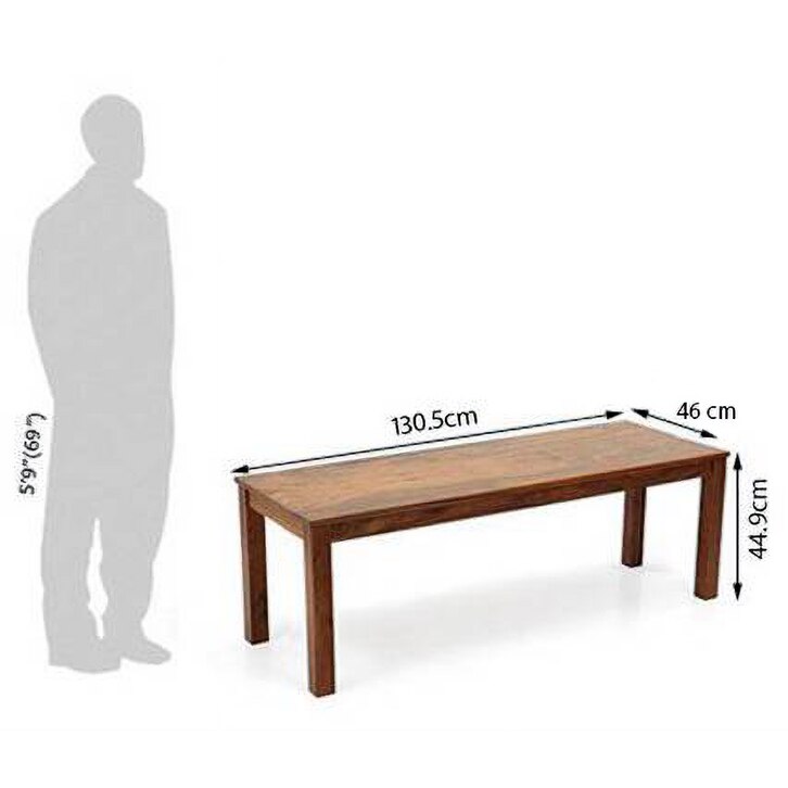 Capra Dining Bench In Teak Finish