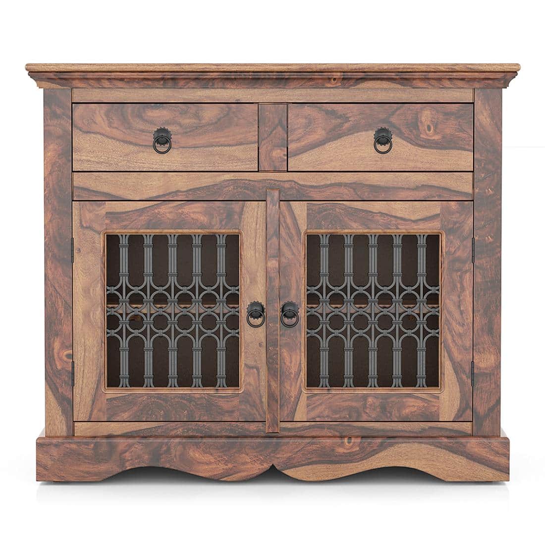 Bunai Solid Wood Sideboard In Teak Finish