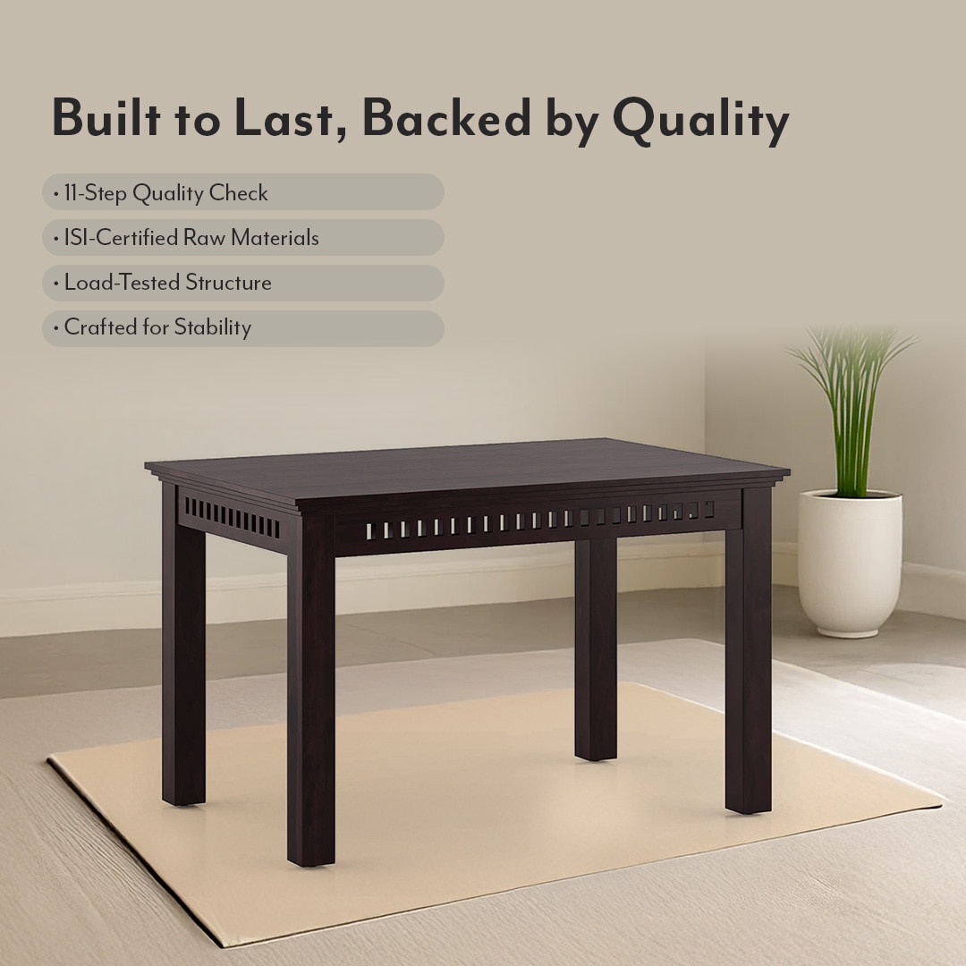 Fidora 4 Seater Dining Table In Mahogany Finish