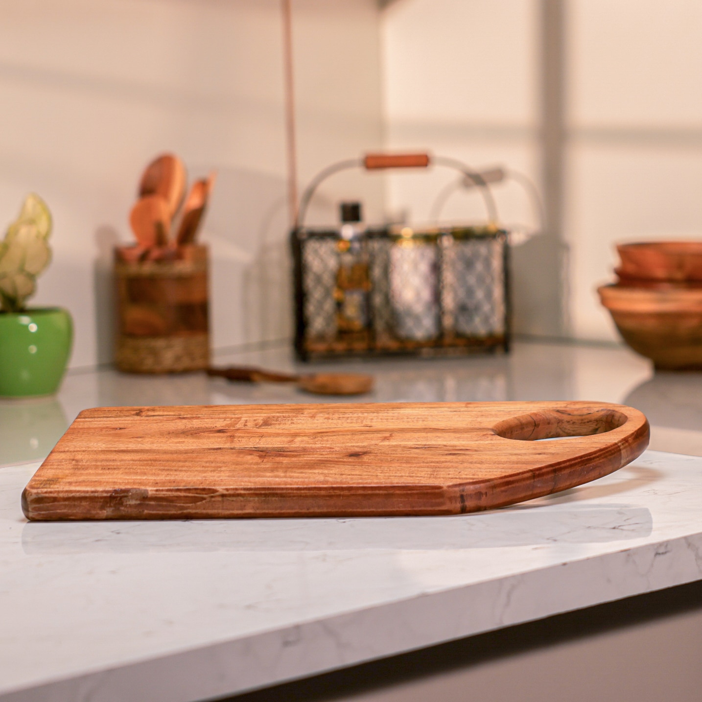 Ireka Home Minze Acacia Wood Chopping Board – Cutting & Serving Board (51 x 25 cm) - Ireka Homes
