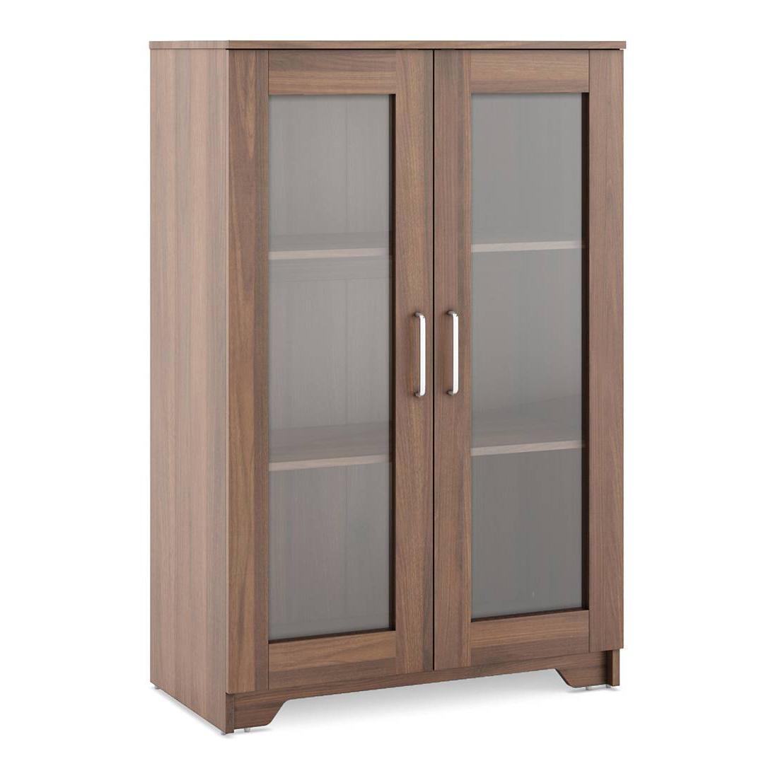 Hubert Low Kitchen Display Cabinet in Warm Walnut Finish