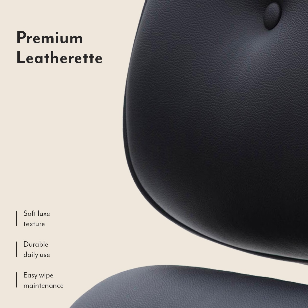 1956 Lounge Chair in Leatherette Black Colour