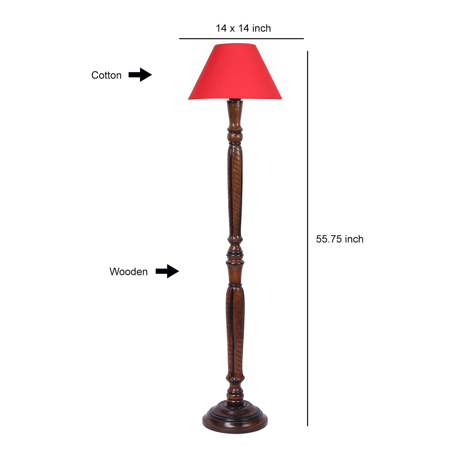 Devansh Wooden Floor Lamp