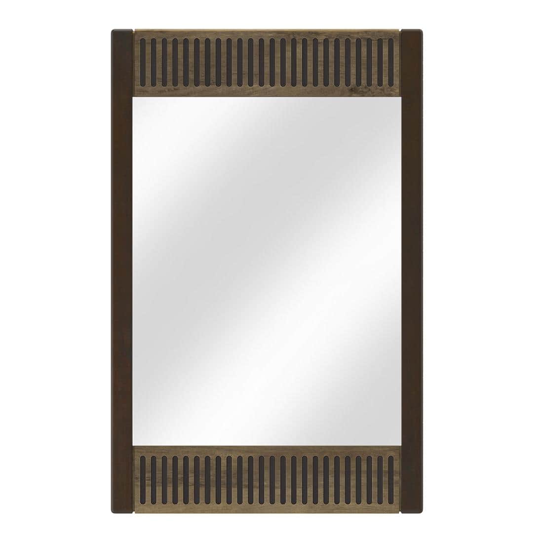 Masai Solid Wood Mirror In American Walnut - 2 Tone Finish