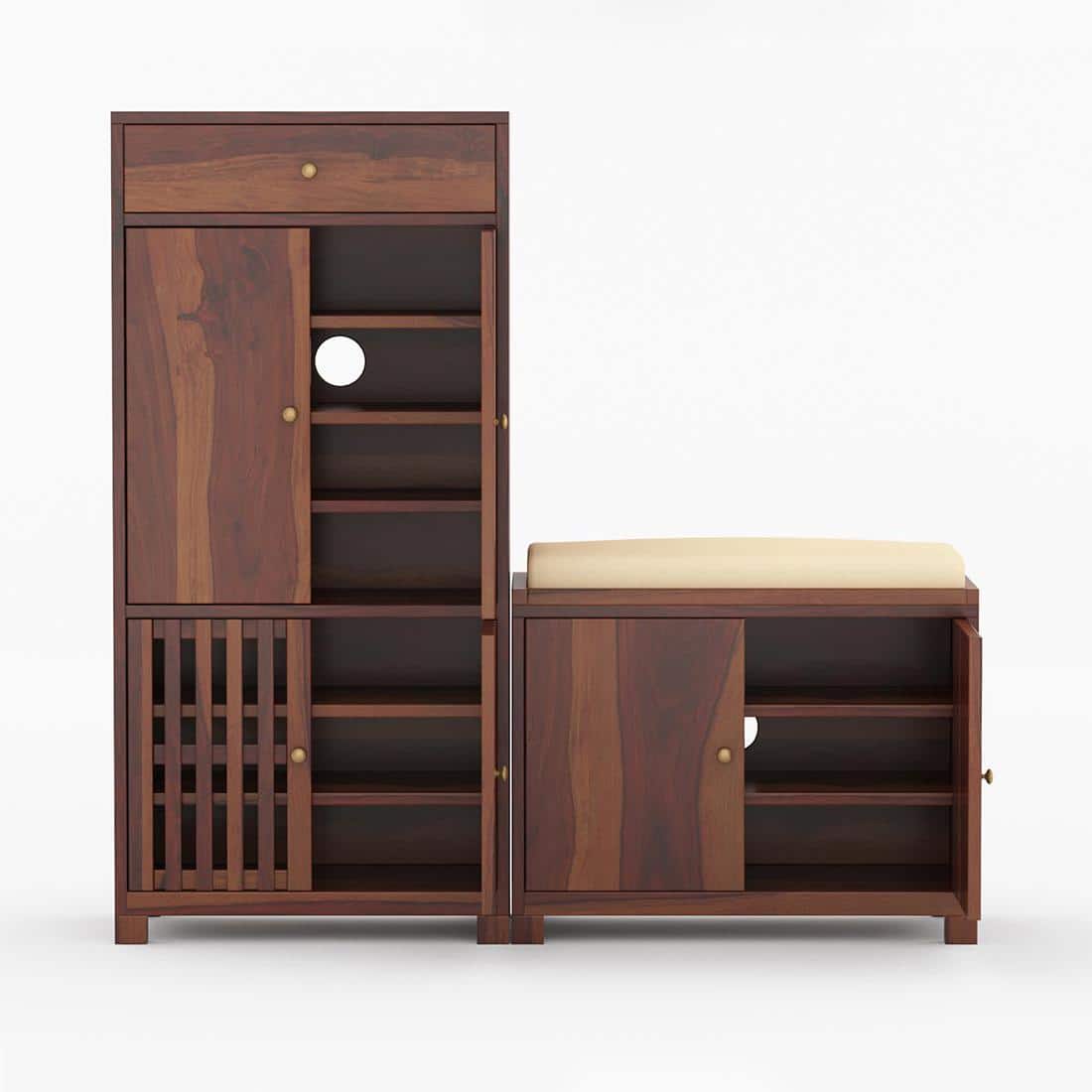 Noguchi Shoe Rack Of 40 Pairs In Provincial Teak Color