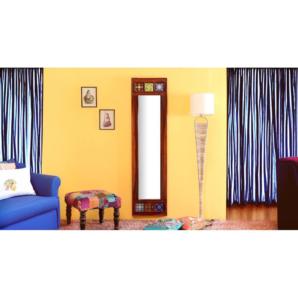 clarke solid wood mirror in honey oak colour