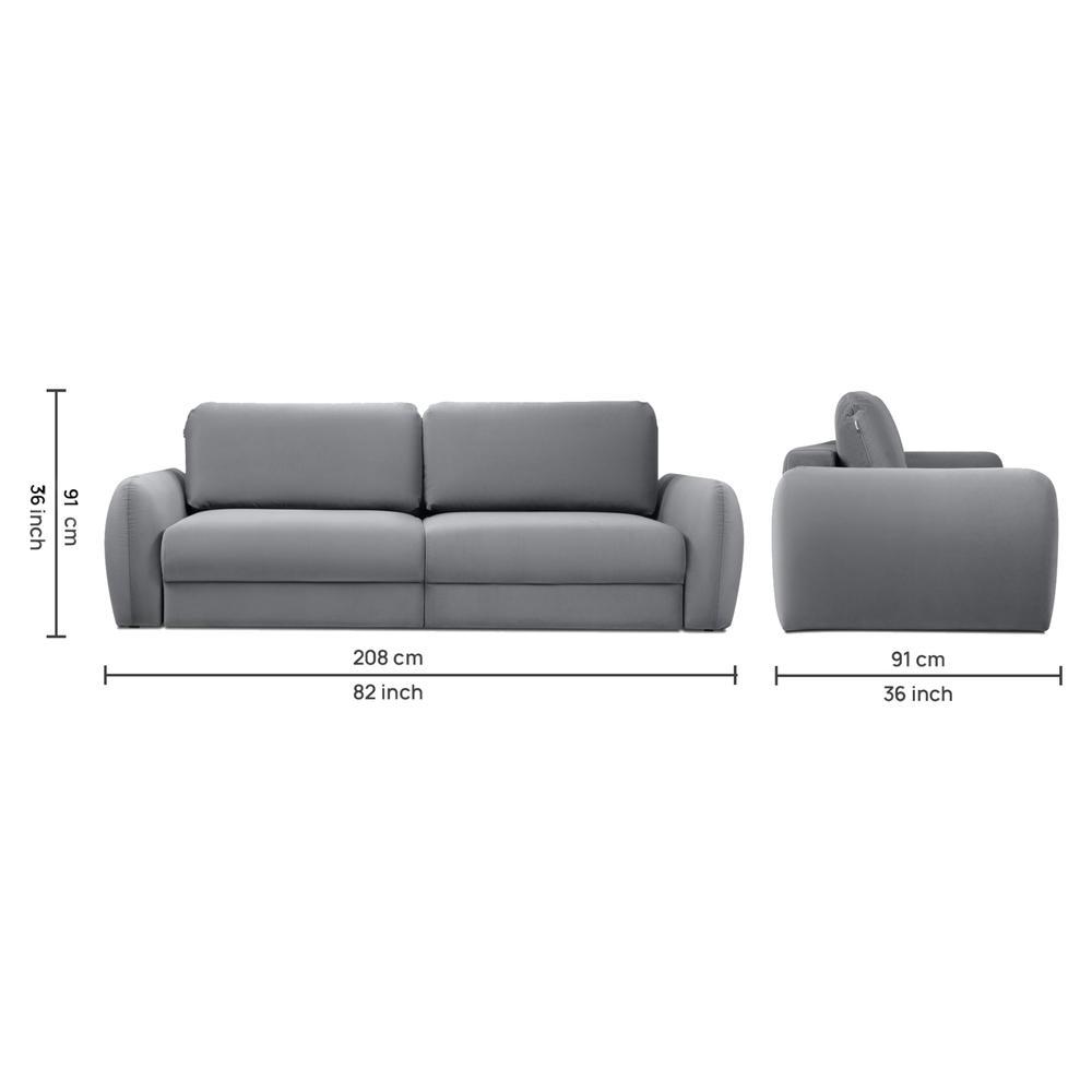 Lite 3 Seater Fold Out Sofa Cum Bed In Grey Colour
