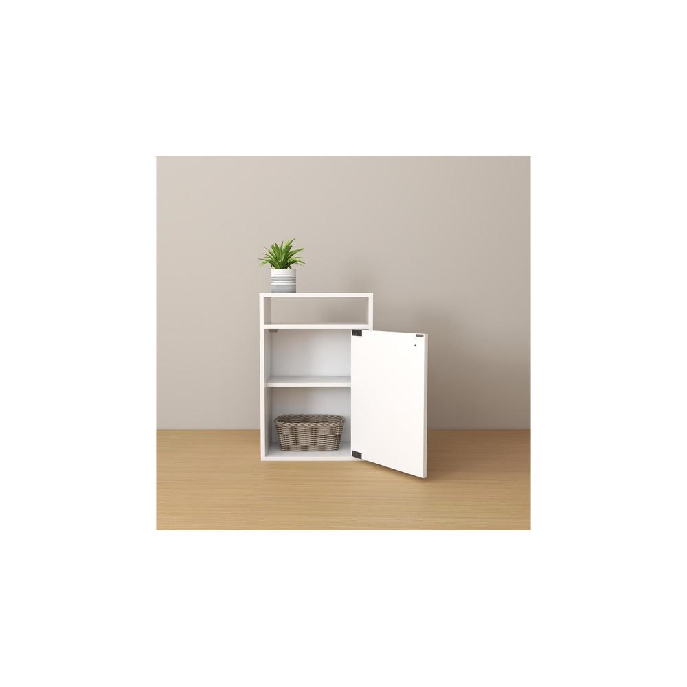 Emi Engineered Wood Bedside Table in White Finish