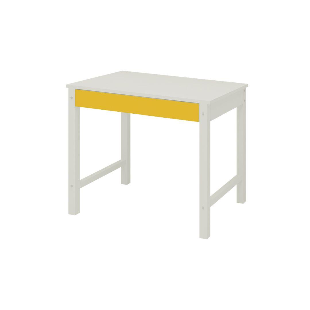 Mystica Kids Solid Wood Study Desk with Drawer in Ivory Mango Yellow Colour