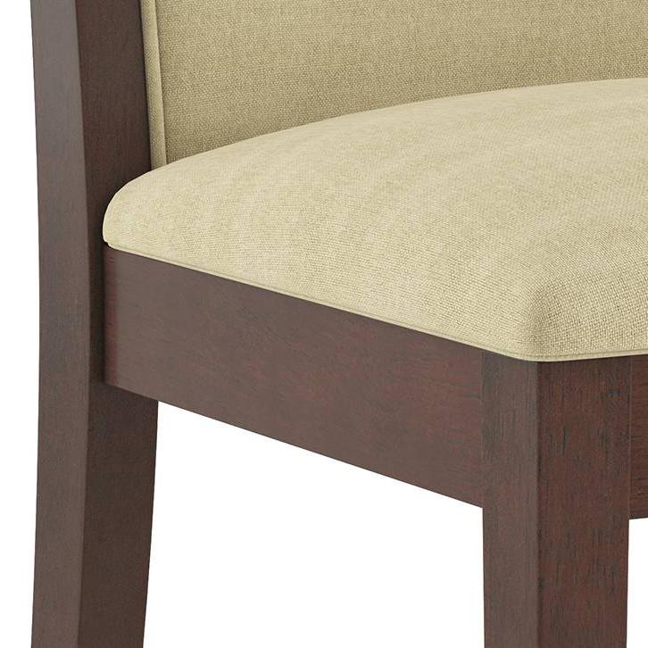 Dalla Solid Wood Dining Chair Set Of 2 In Beige Colour