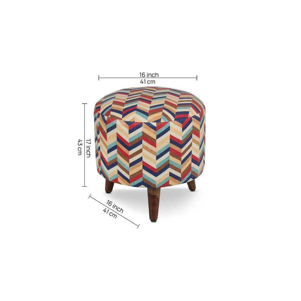 Milo Solid Wood  Ottomon in  Multicolor Colour