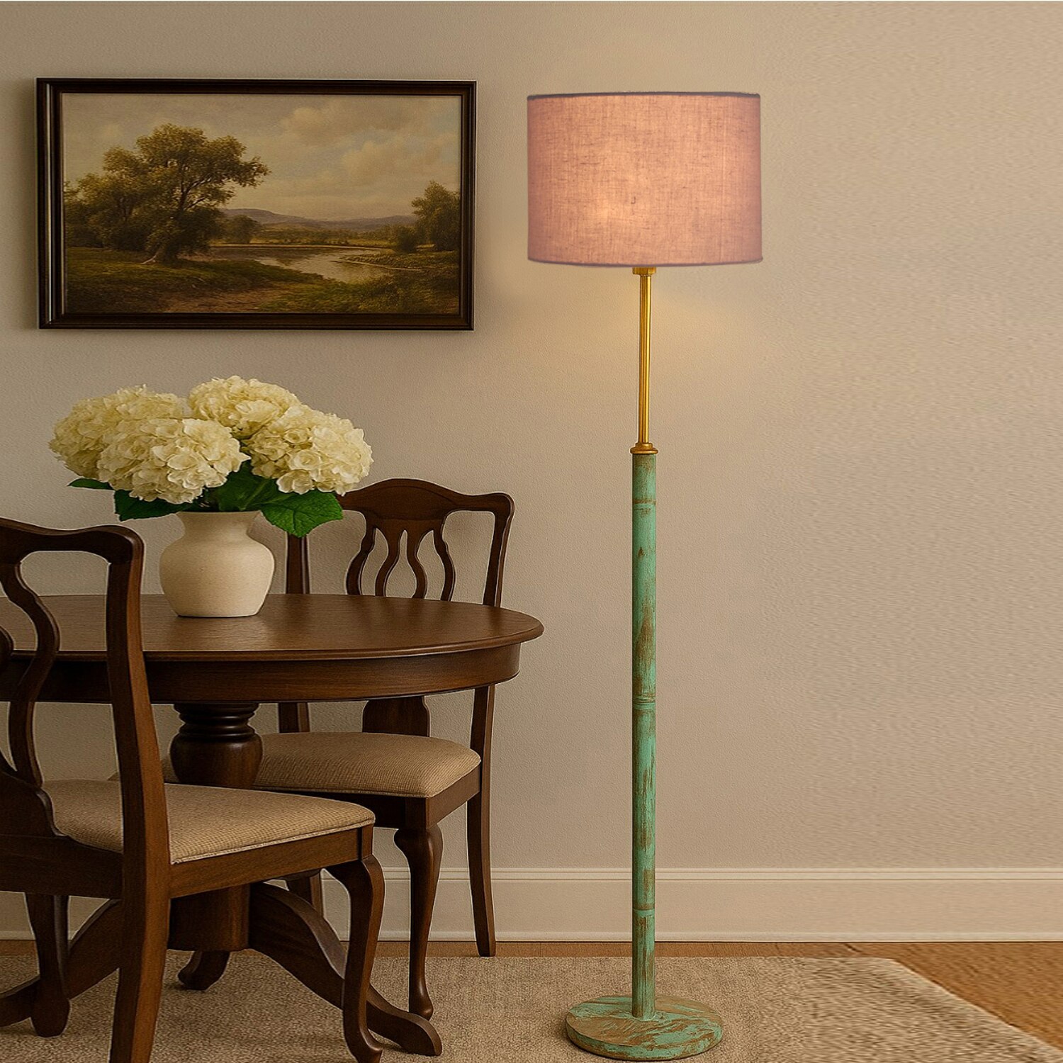 Devansh Wood & Metal Floor Lamp
