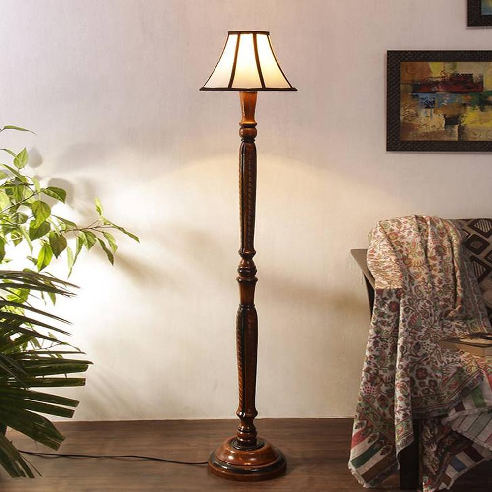Calum Brown Cotton Shade Floor Lamp