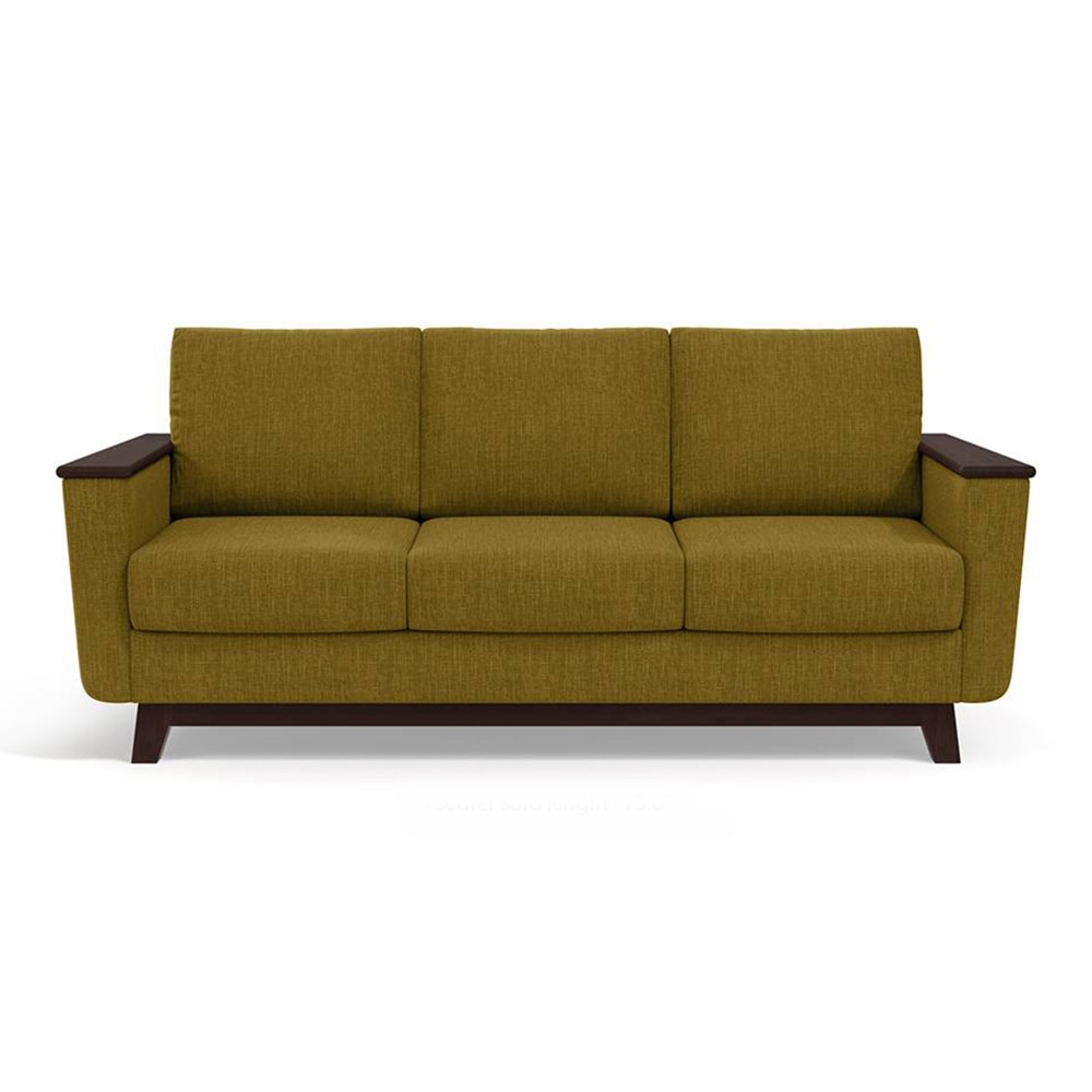 Corby Premium 3 Seater Fabric Sofa in Olive Green Colour - Urban Ladder