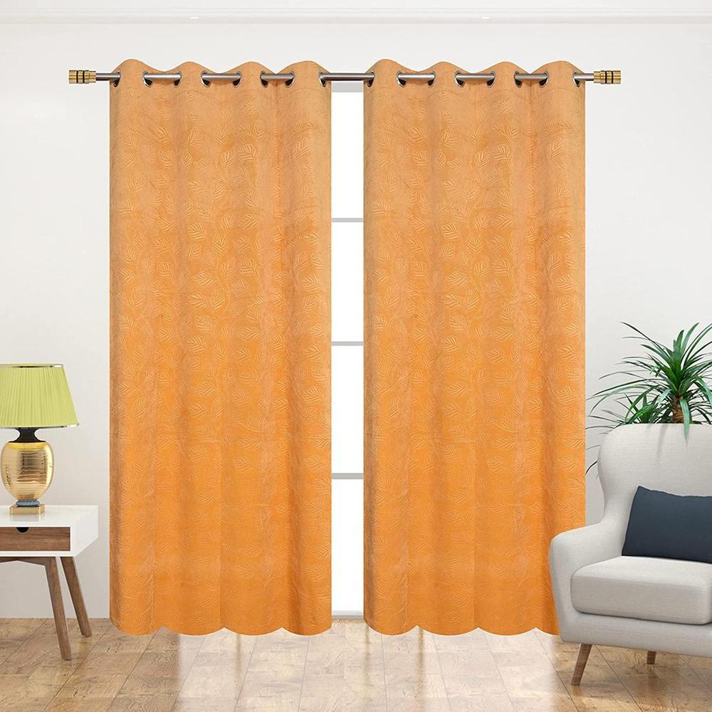 Velvet embo Pack of 2 Blackout Door Curtains - Aaho Decor