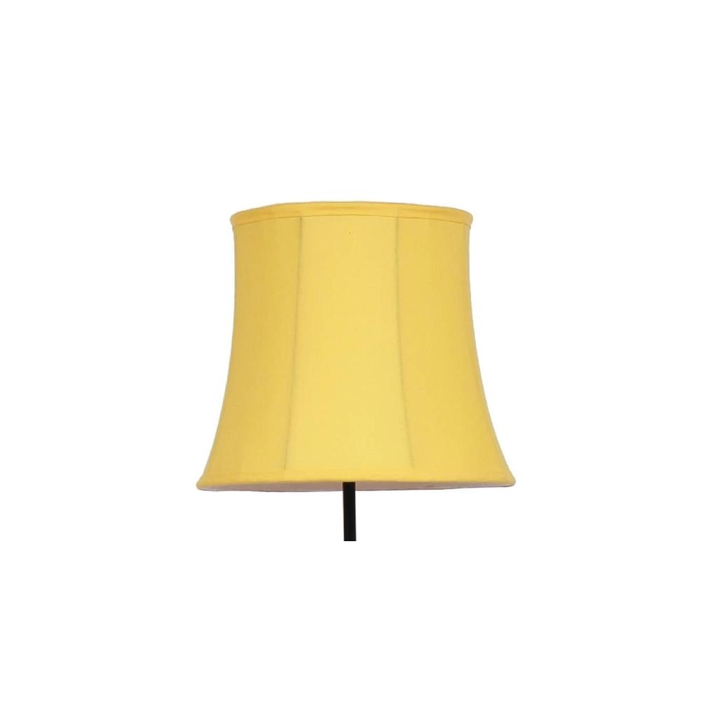 Oscar Yellow Fabric Floor Lamp with Black Iron Base