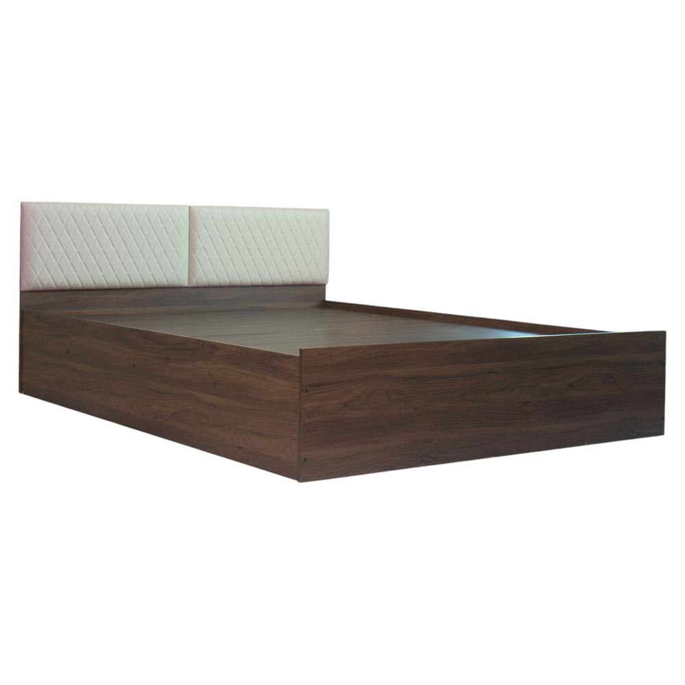 Kosha Engineered Wood Queen Size Bed In Walnut Finish