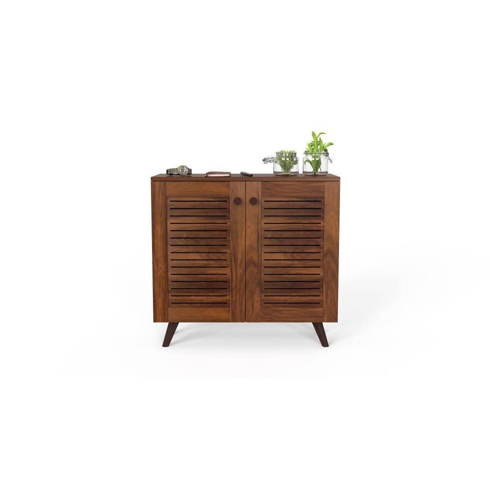 Carlem Engineered Wood Shoe Cabinet with Brown Maple finish