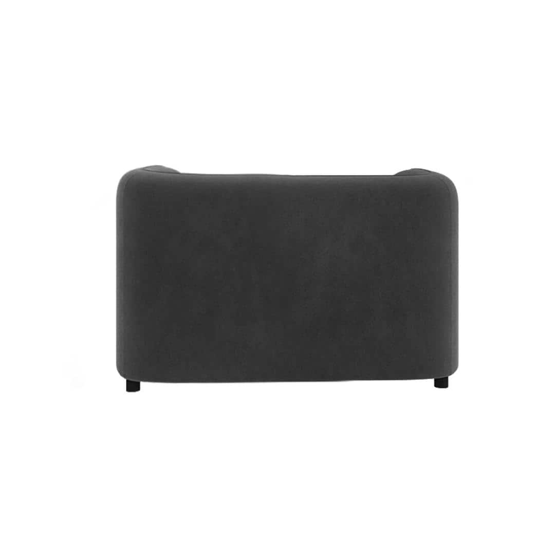 Homro Velvet 1 Seater Sofa in Dark Grey Colour
