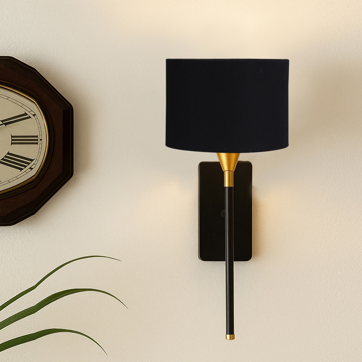 Devansh Metal Electric Wall Light in Black Colour with Black Shade Count of 1 Light - Devansh