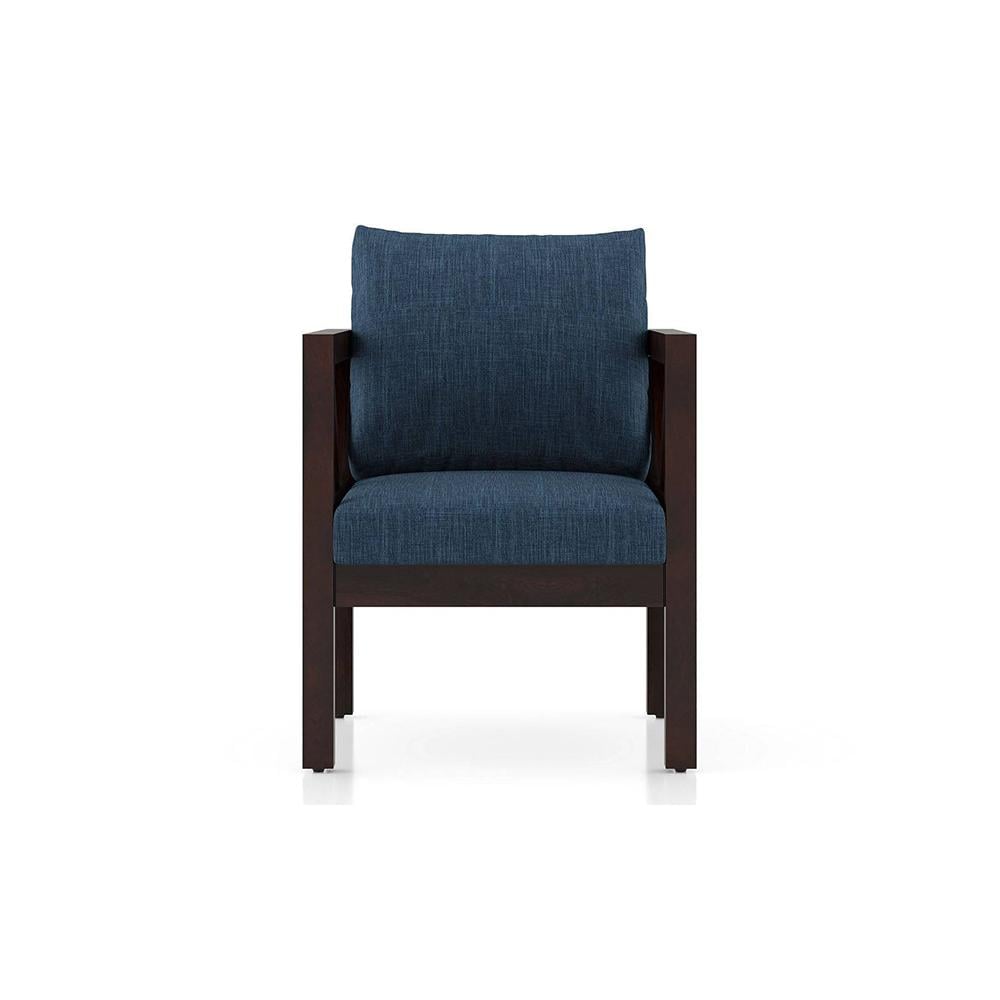 Alden 1 Seater Wooden Sofa (Indigo Blue Honduras)