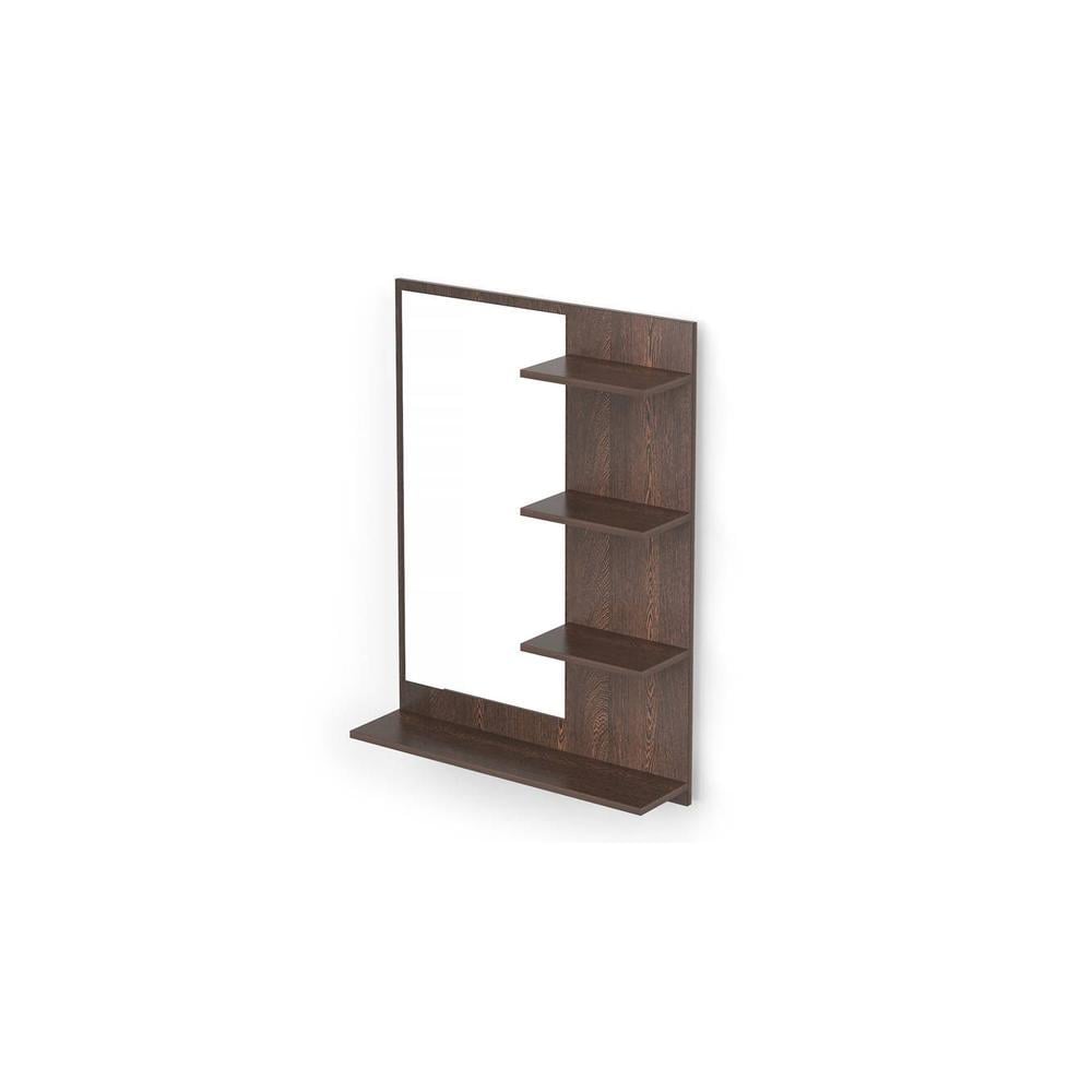 Rico Mini Engineered Wood Wall Mount Dressing Table Mirror with Shelves (Wenge)