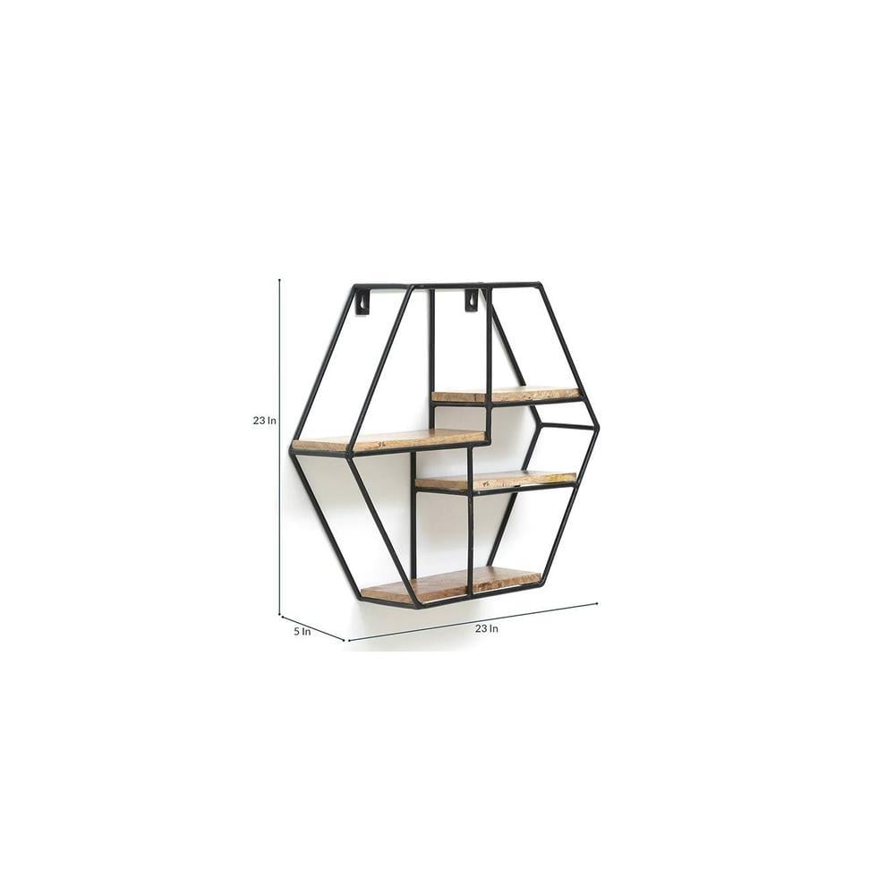 WOODENMOOD Hexa Wall Rack