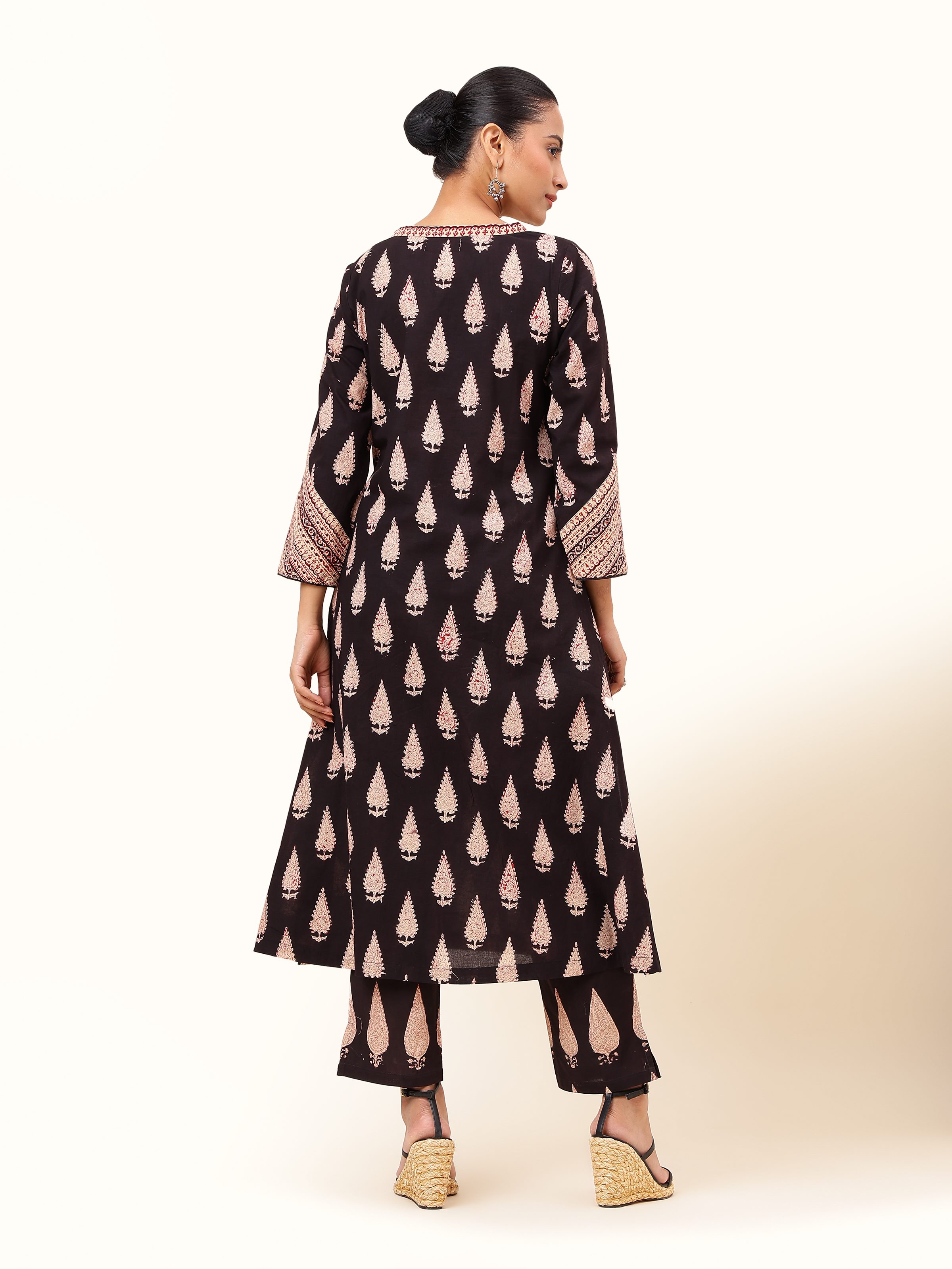Black Bagru Block Printed Kurta