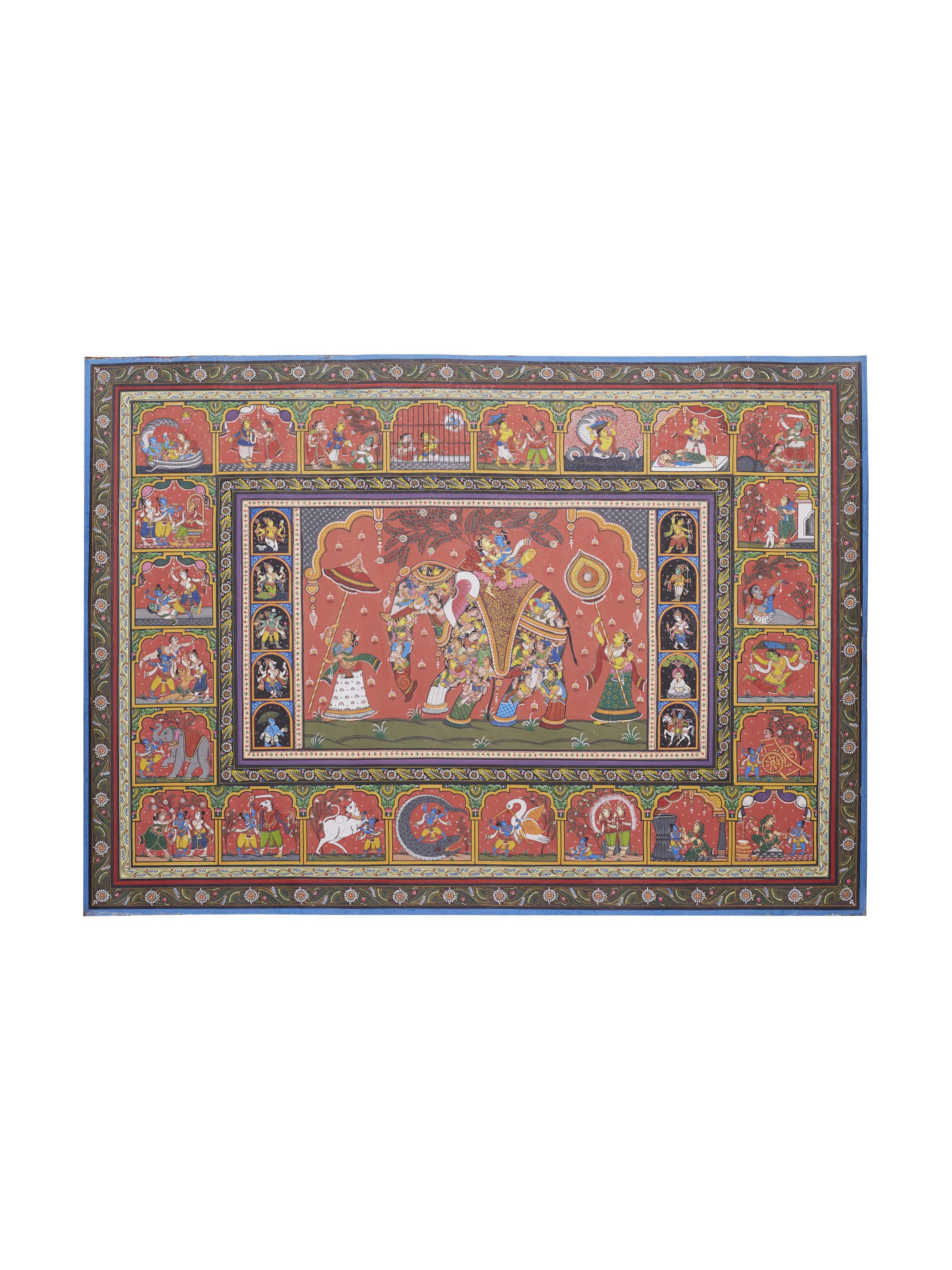 Radha Krishna Gopi Patachitra Painting