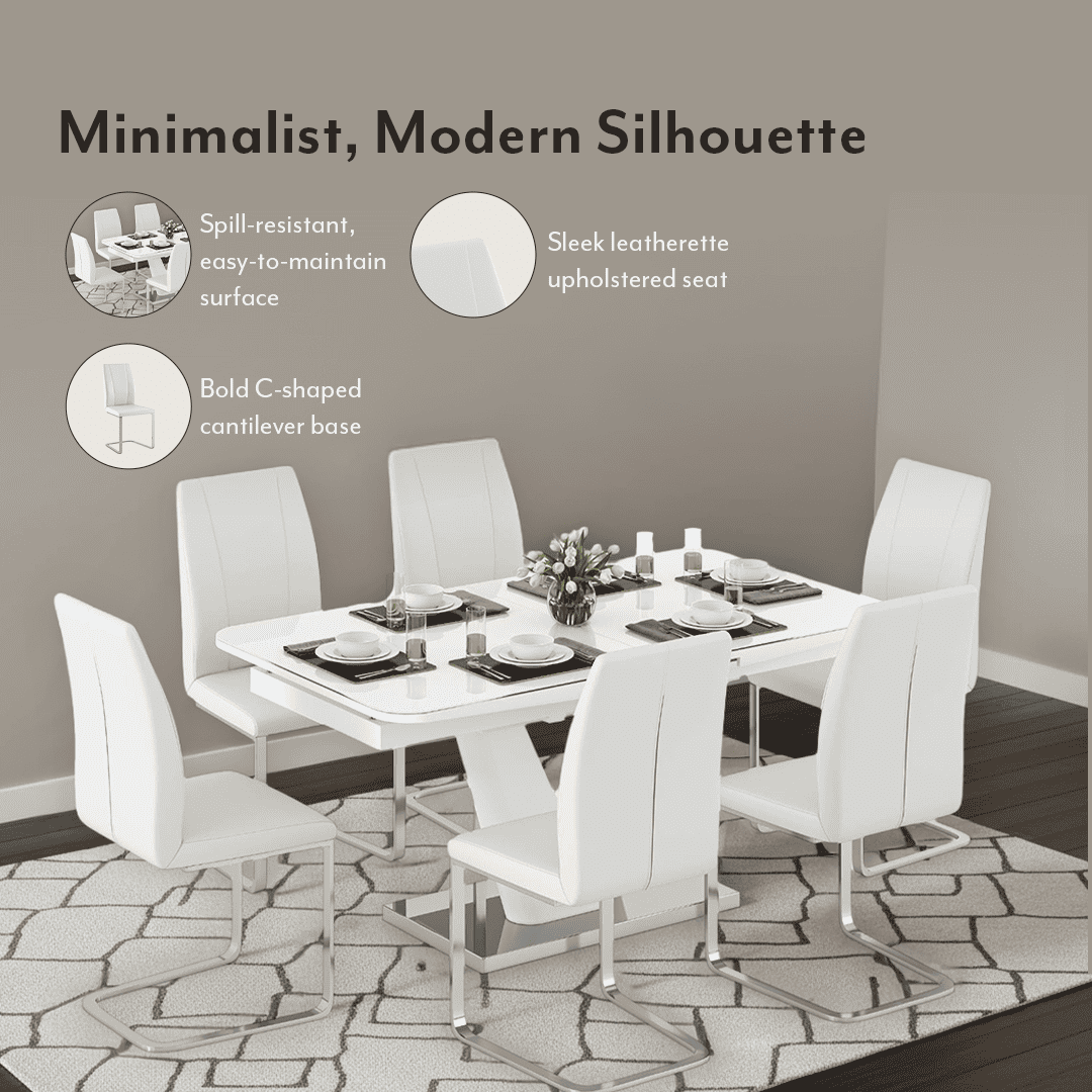 Seneca Dining Chair Set Of 2 In White Finish