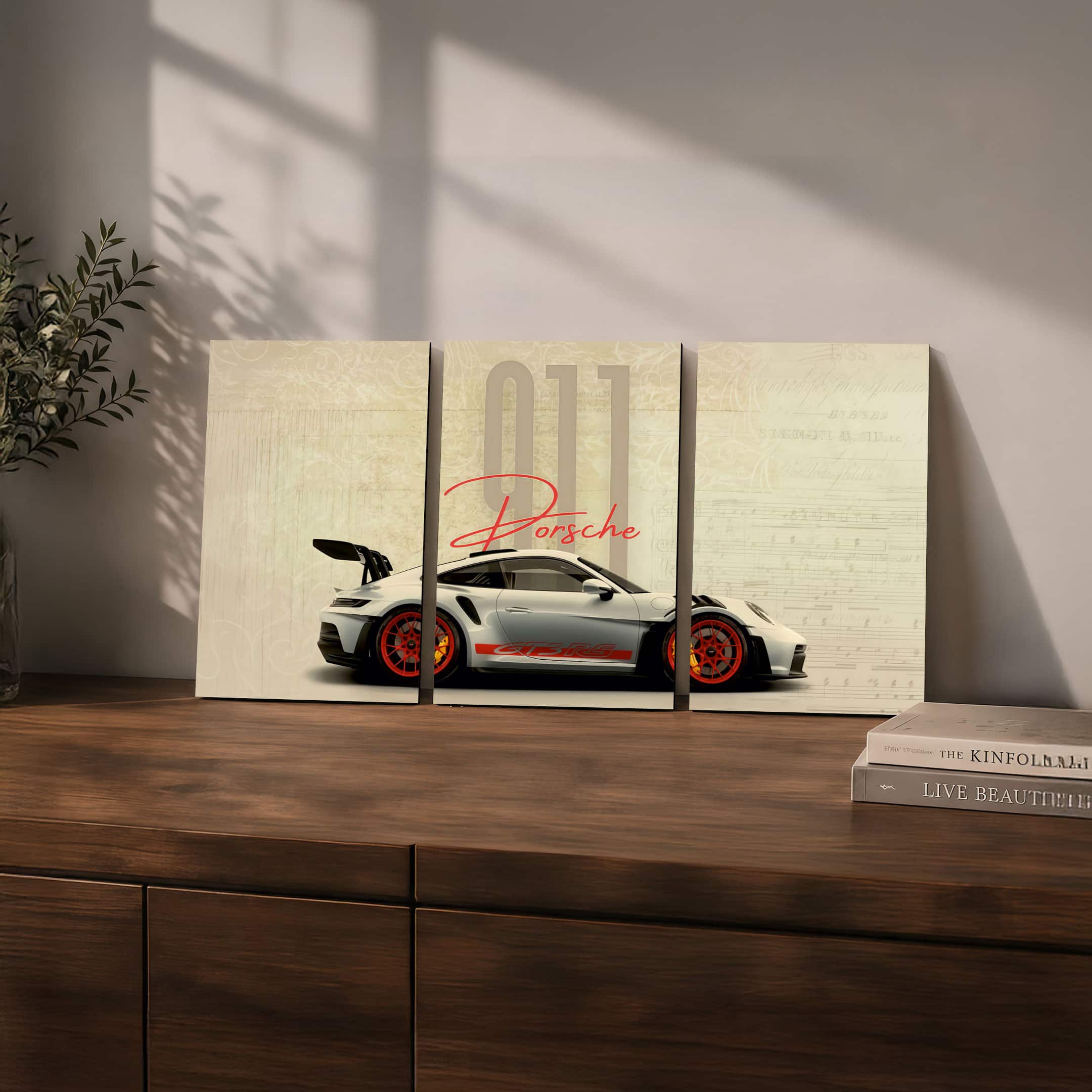 The Castle Decor Porsche 911 GT3 RS Wall Art Set of 3 14x20 Inch - The Castle Decor