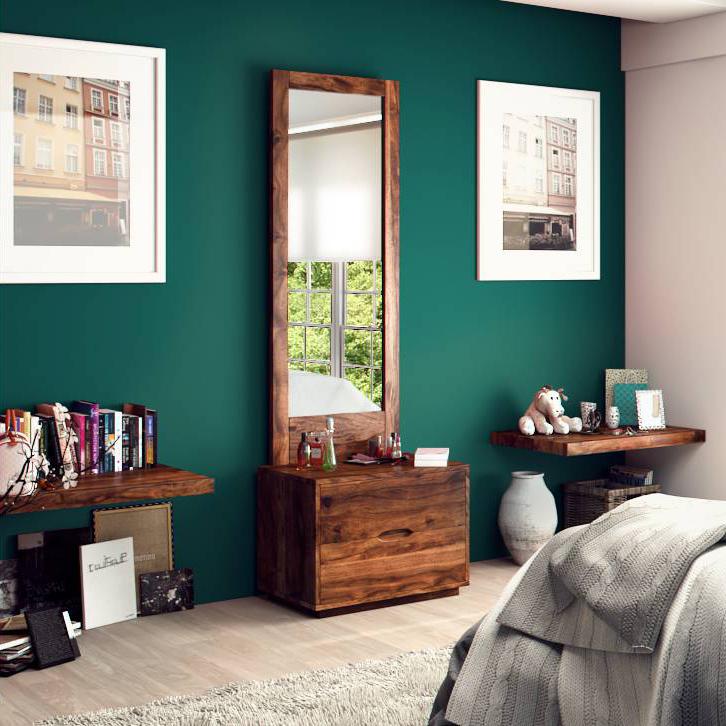 Zephyr Solid Wood Dressing Table in Teak Finish