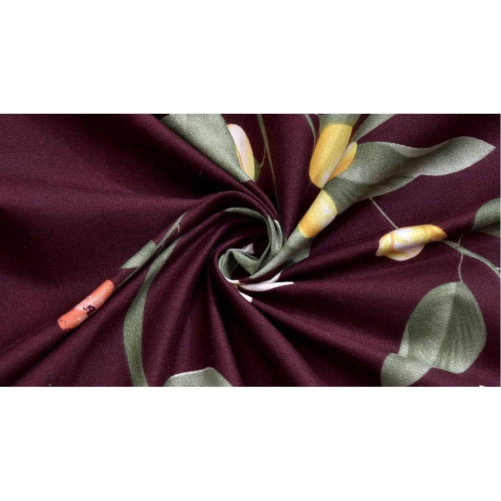 Roman Brown Abstract 180 TC Cotton Double Size Bedsheet with 2 Pillow Covers