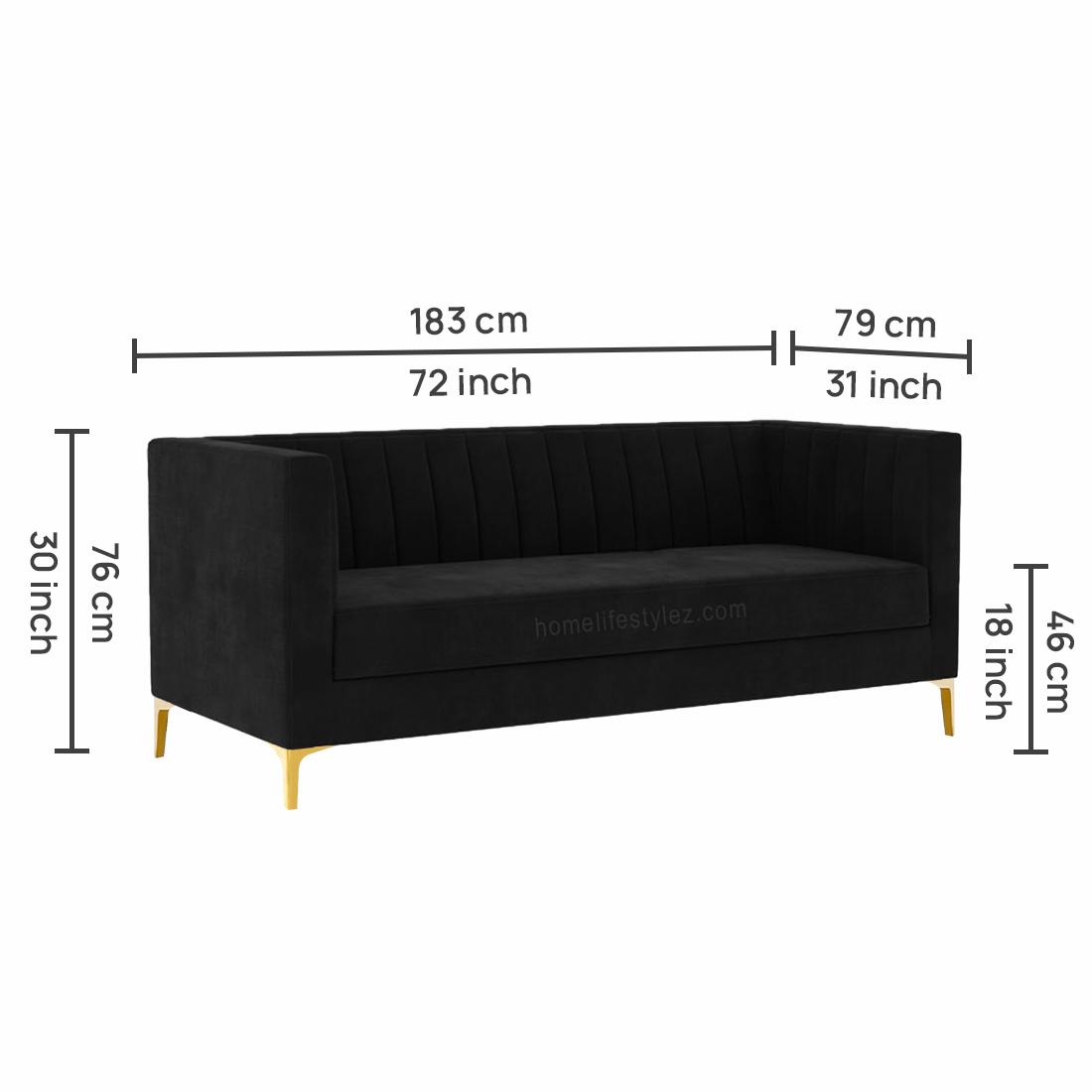 Loris Fabric Sofa - Black