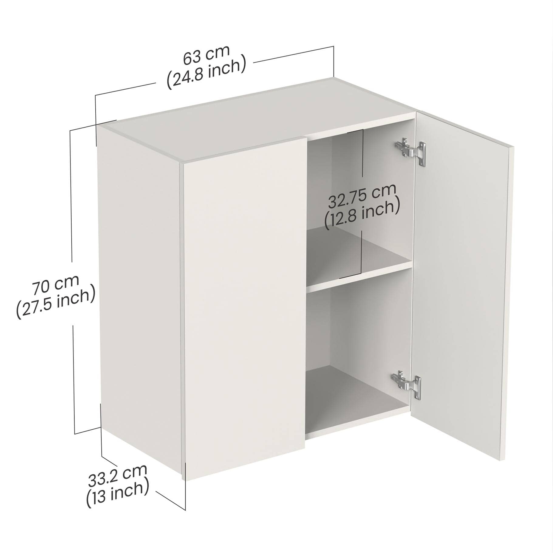 Opryt Engineered Wood Wall Mounted Kitchen Cabinet Rack In White Finish