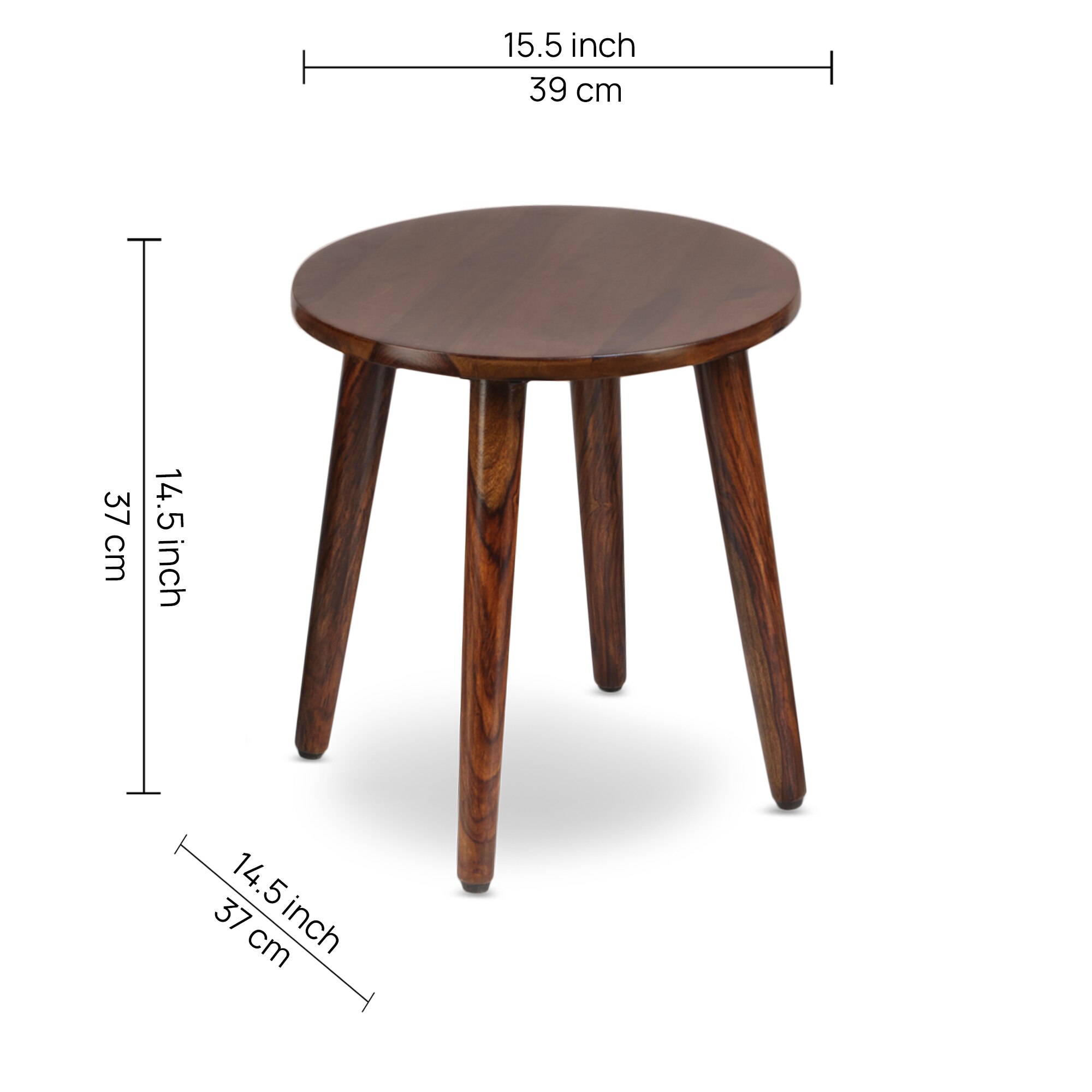 Josiah Solid Wood  Ottomon in  Blue Colour