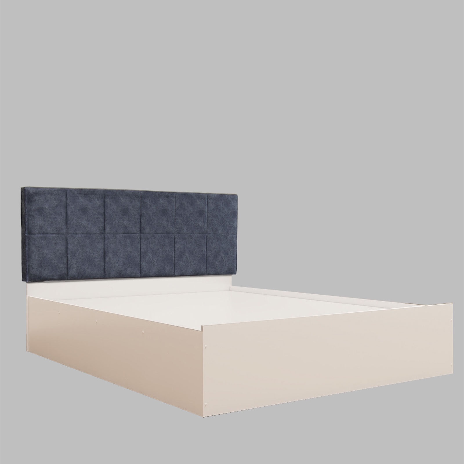 Prana Bed With Premium Leatherette Fabric Box and Half Hydraulic Storage - Queen Bed