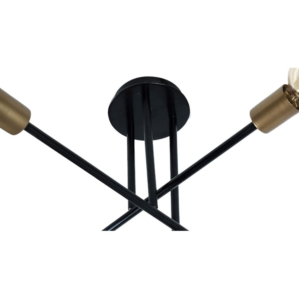 Six Head Sputnik Black Mordern Chandelier