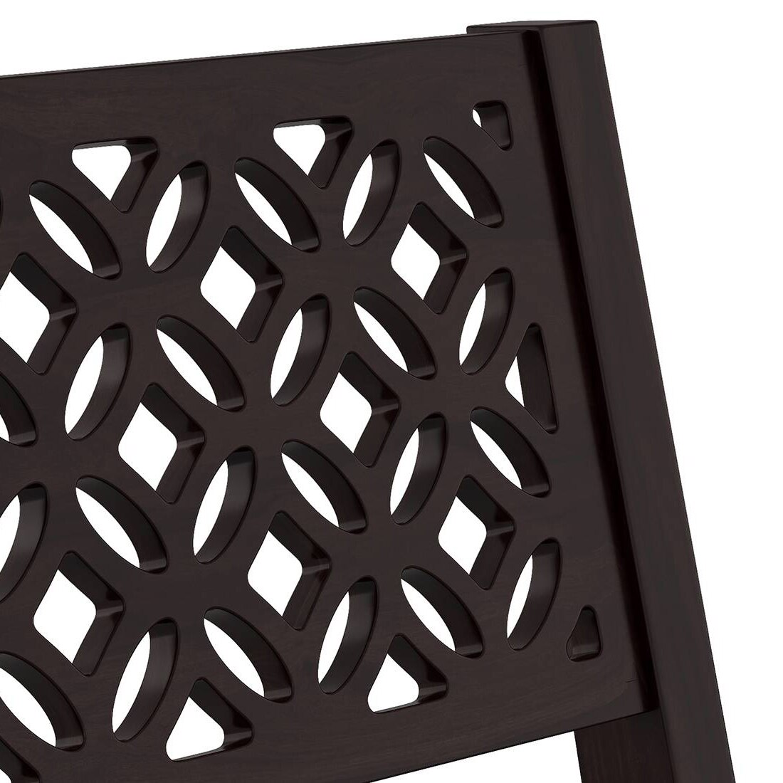 Alaca Solid Wood Dining Chair Set Of 2 In Mango Mahogany Finish & Camilla Ivory Fabric Colour