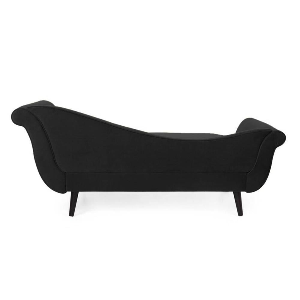 Kabera Velvet Chaise Launger in Black Colour