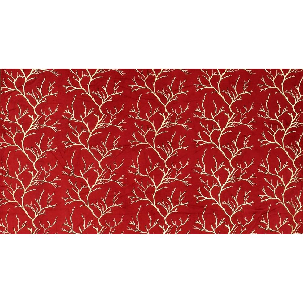 Golden Velvet Abstract Pack of 2 Pieces Blackout Window Curtain