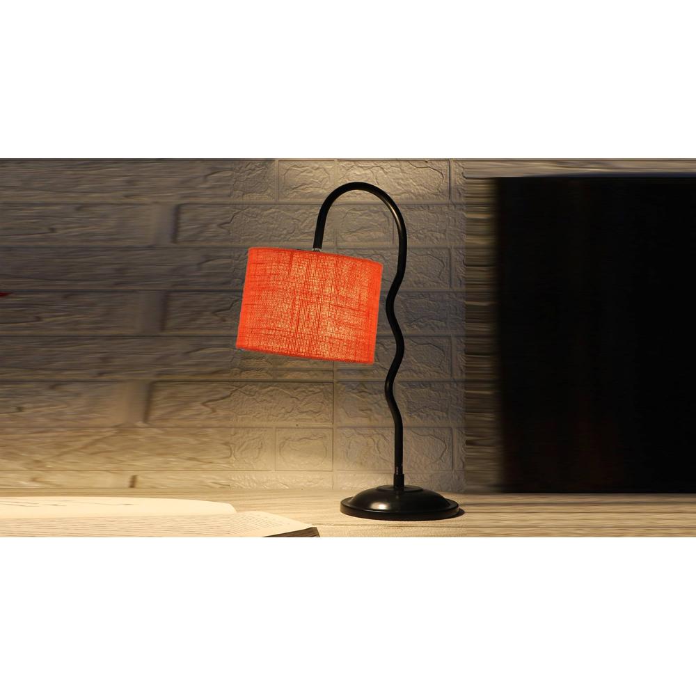Orange Jute Zig Zag Curvy table lamp with Iron Base(SP41)