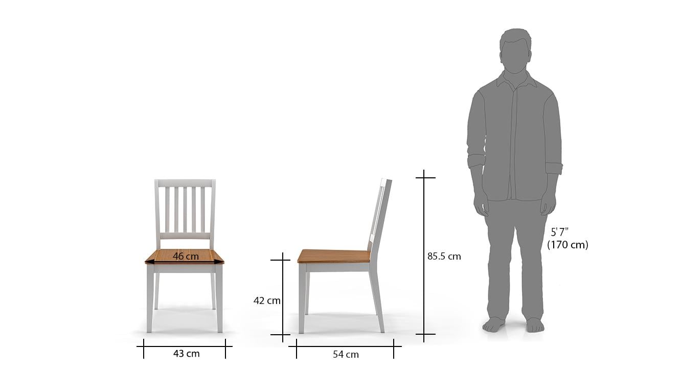 Diner Solid Wood Dining Chair Set Of 2 In Dark Walnut Finish With Grey Colour Fabric