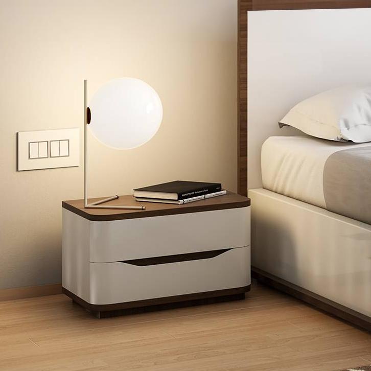 Baltoro Engineered Wood Bedside Table in White Finish