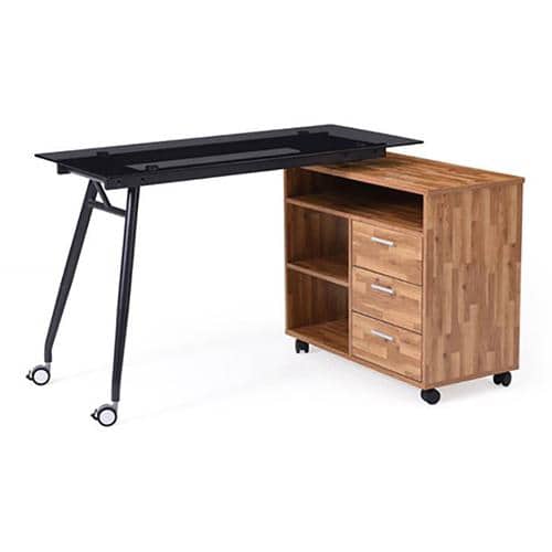 Niccol Engineered Wood Study Table in Golden Oak Finish