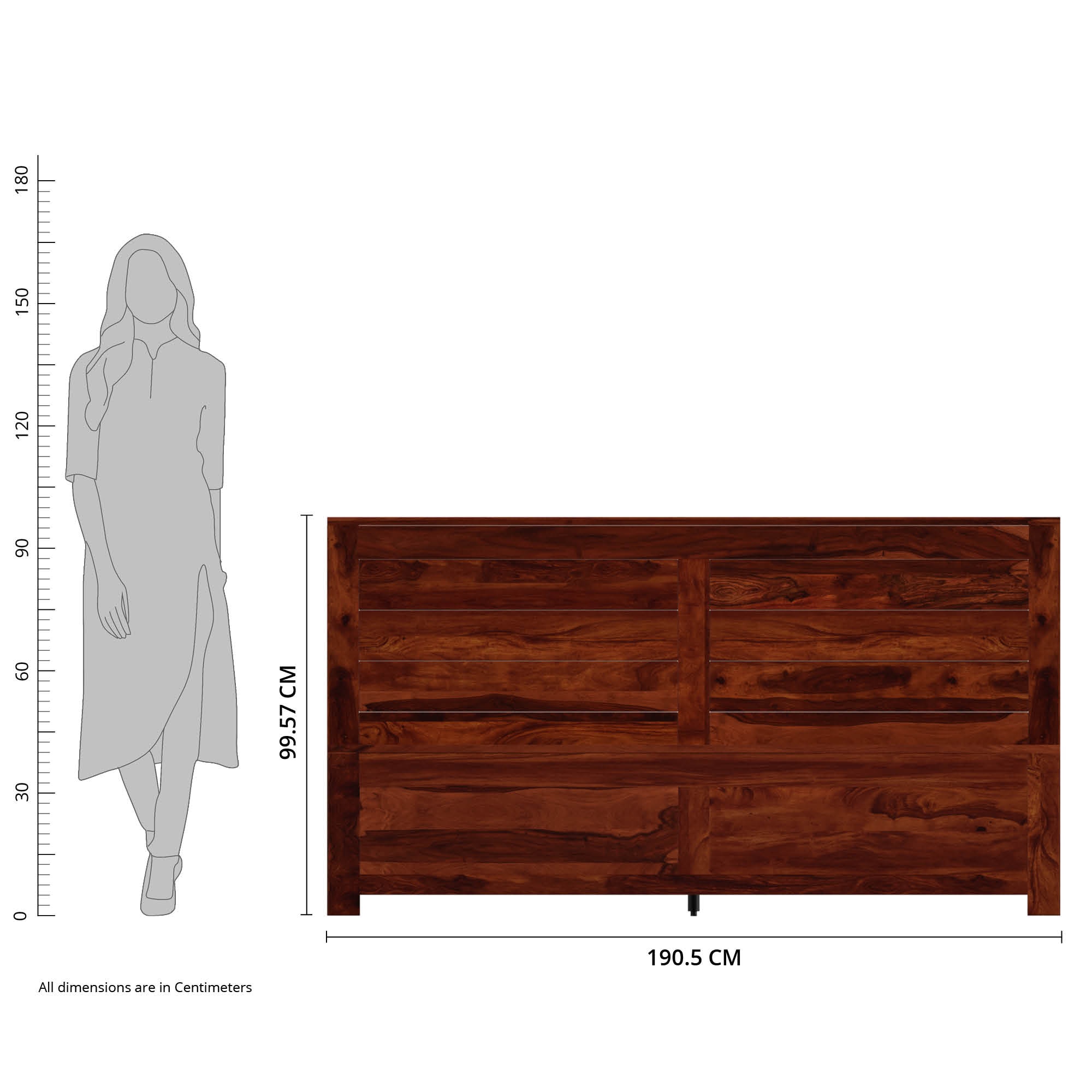 Finn Solid Wood King Size Non Storage Bed In Honey Oak Finish