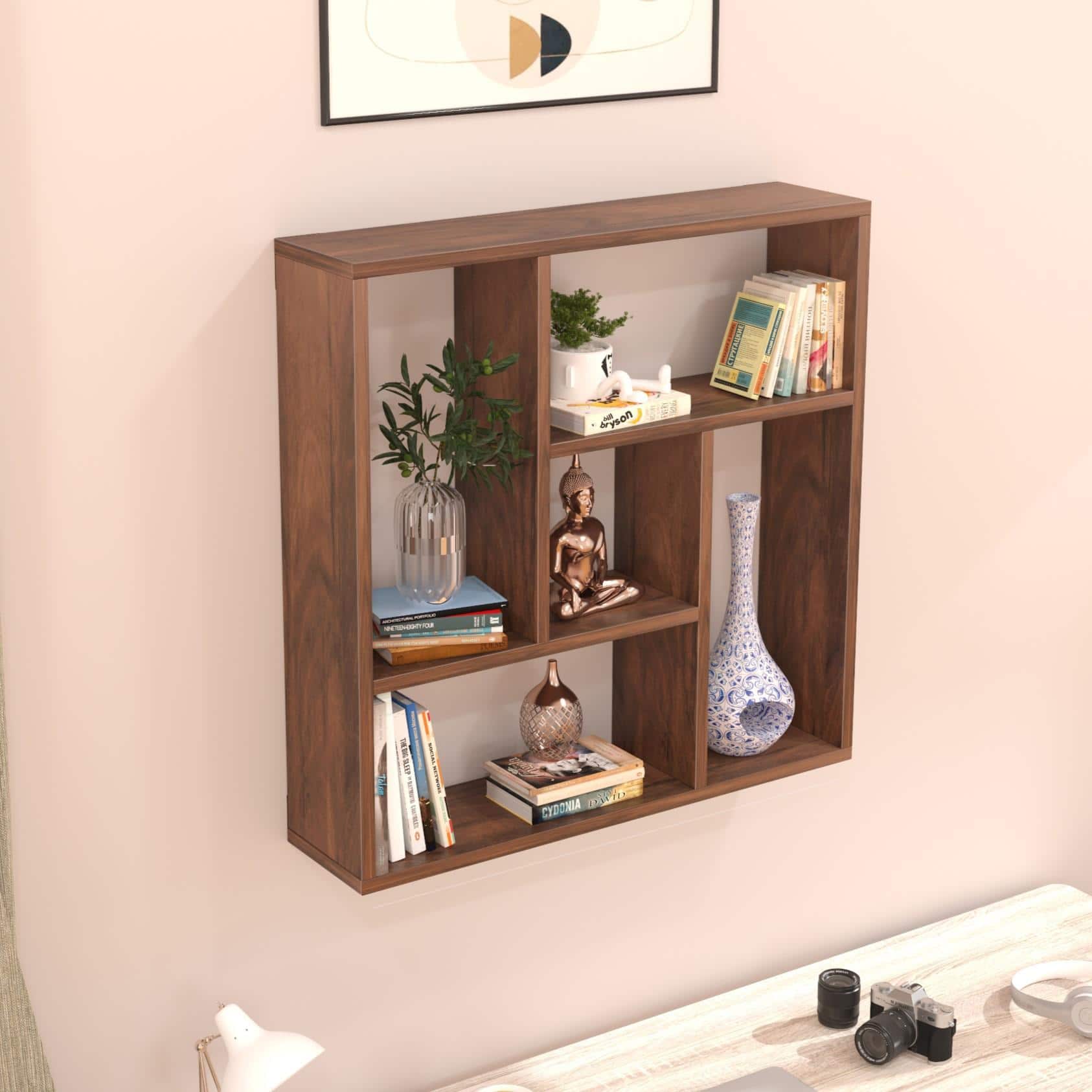 Javis Engineered Wood Wall In Brown Maple Finish