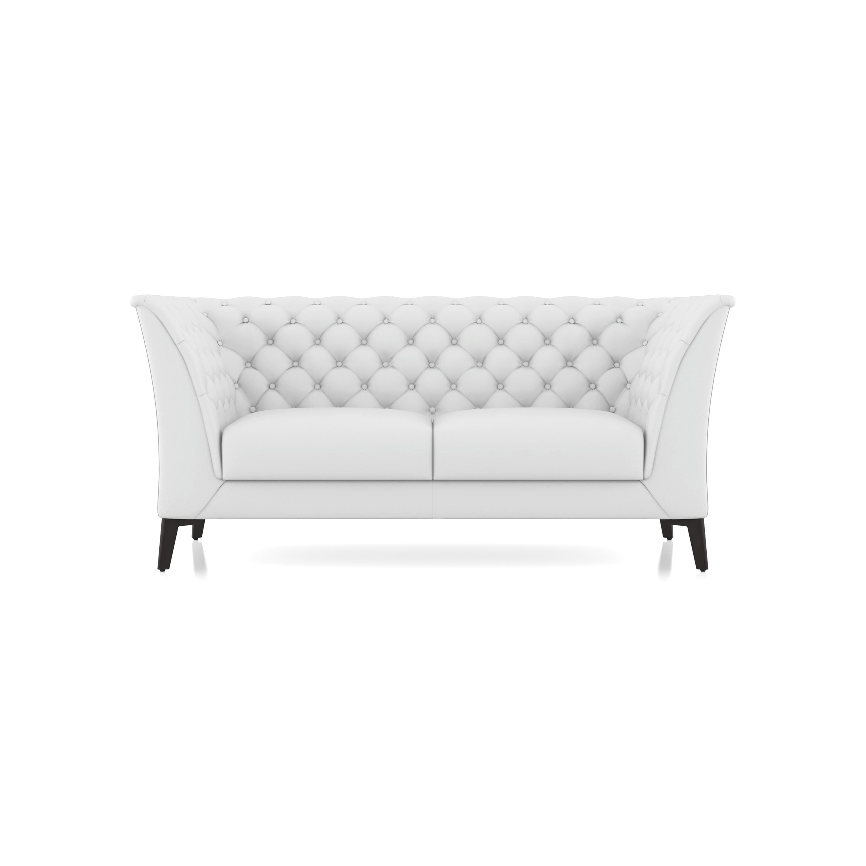 Weston 2 Seater Premium Italian Leather Sofa In Polaris